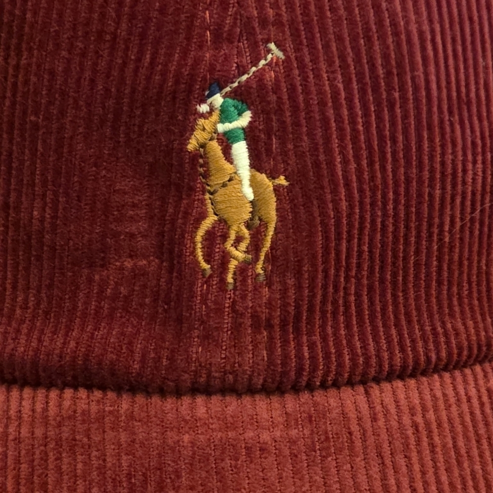 Polo by Ralph Lauren Men's Burgundy Corduroy Polo Player Hat - Picture 6 of 8